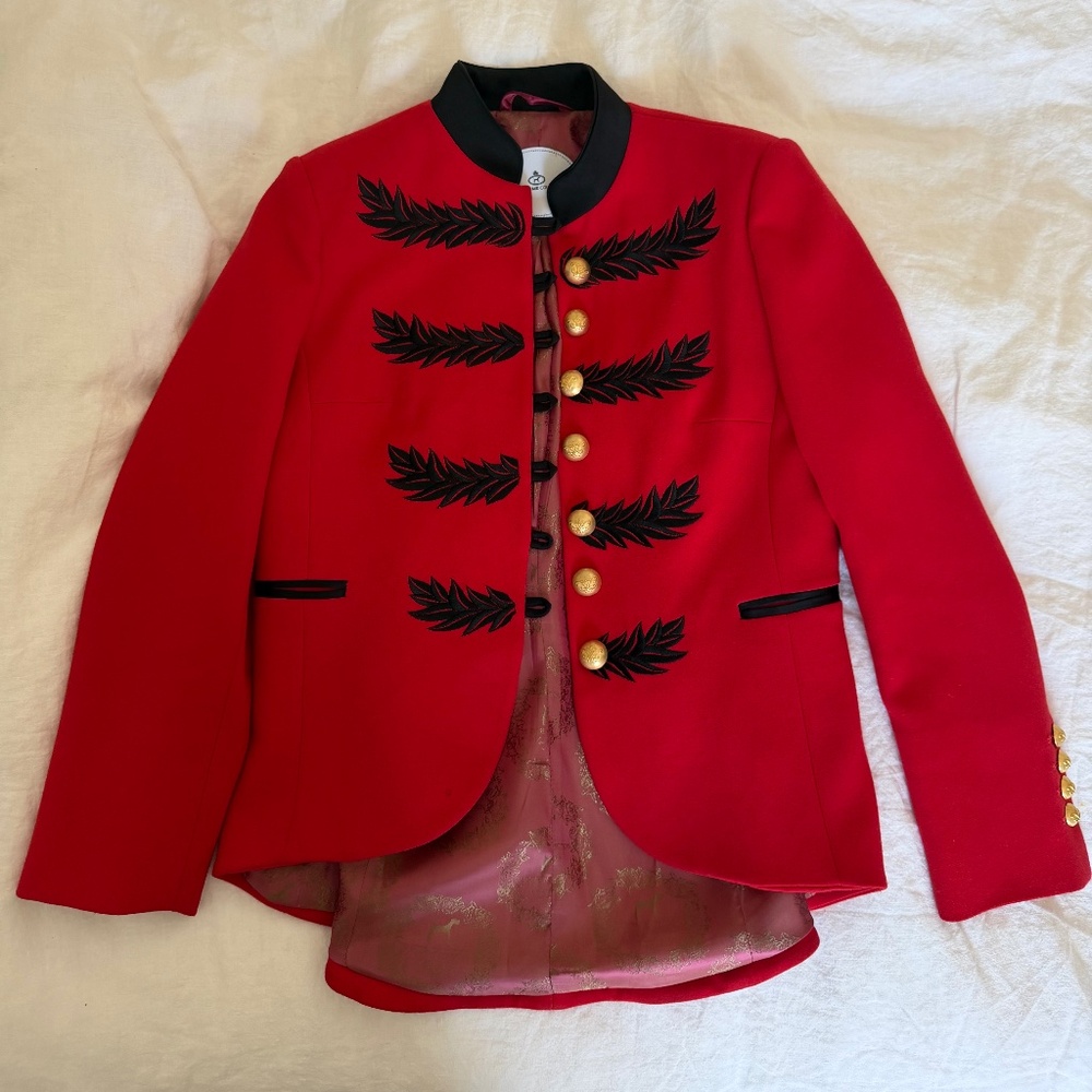 Wolf & Badger The Extreme Collection embroidered red and black Military Blazer